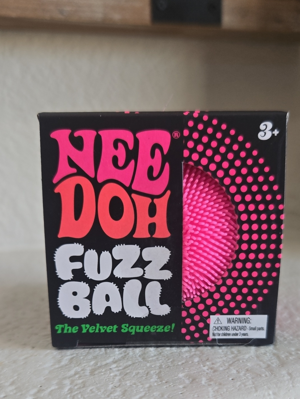 New Needoh Fuzz Ball Velvet Squeeze - Pink
